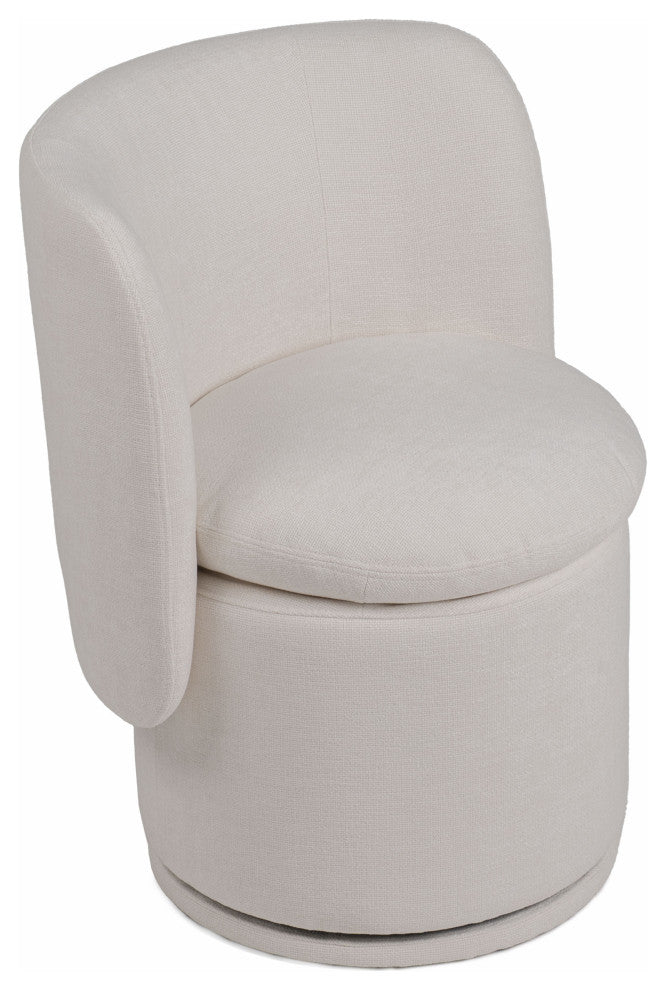 Divani Casa Norris Modern Ivory Fabric Swivel Dining Chair
