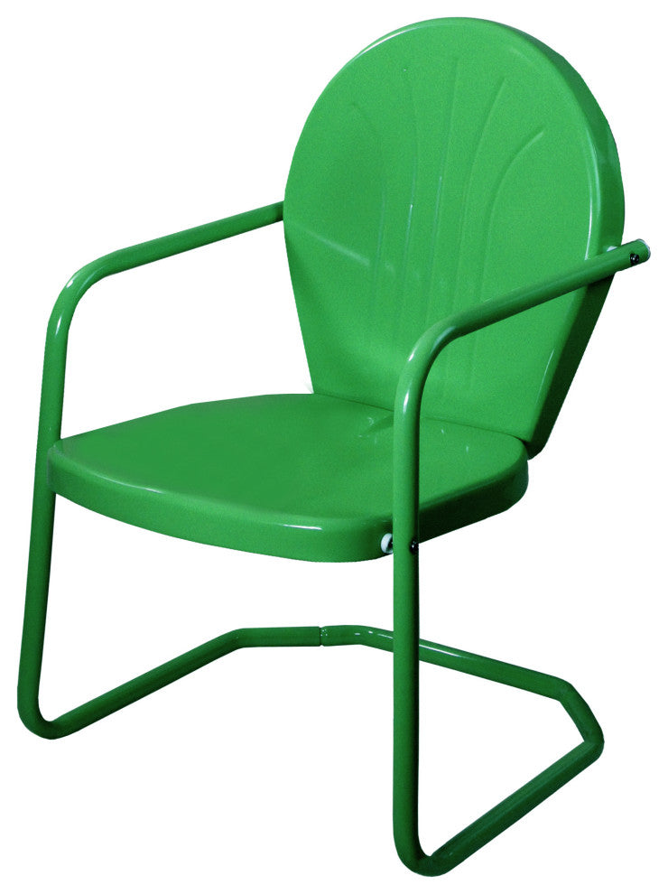 34-Inch Outdoor Retro Tulip Armchair Forest Green
