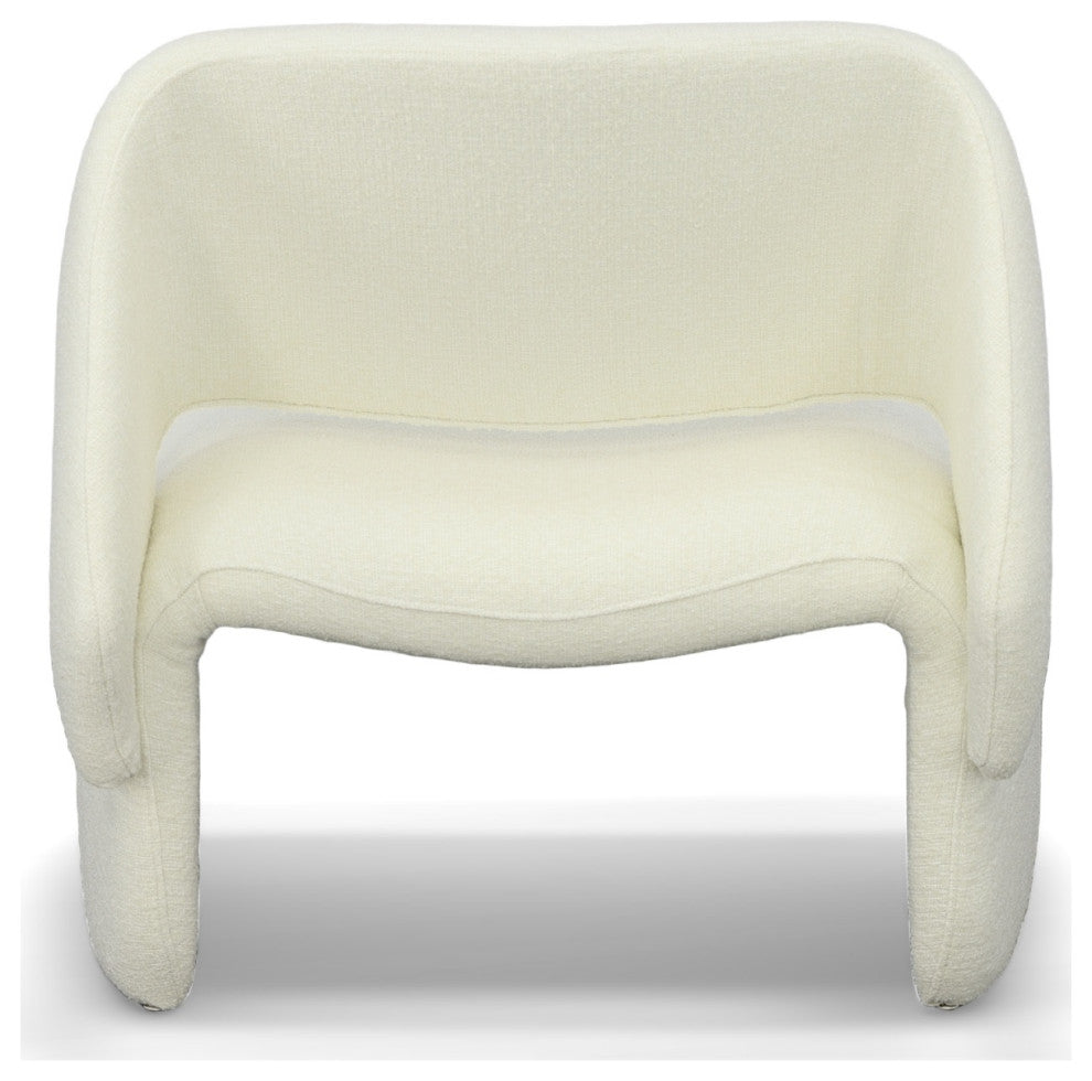 Modrest Tristan Modern Off White Fabric Accent Chair