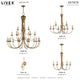 Estate 21-Light Antique Gold Leaf Extra Large Chandelier