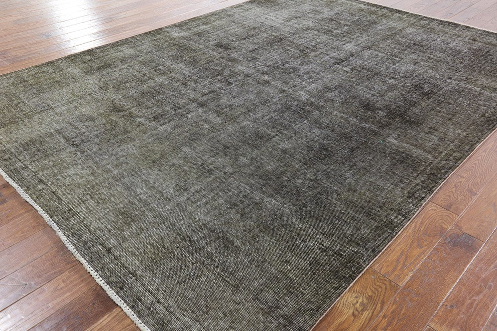 New Unique Mud Green 8'x11' Overdyed Hand Knotted Wool Oriental Area Rug H8704