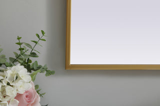 Metal Frame Arch Mirror 33X24 Inch, Brass