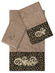 Linum Home Textiles Turkish Cotton April 3-Piece Embellished Towel Set, Latte