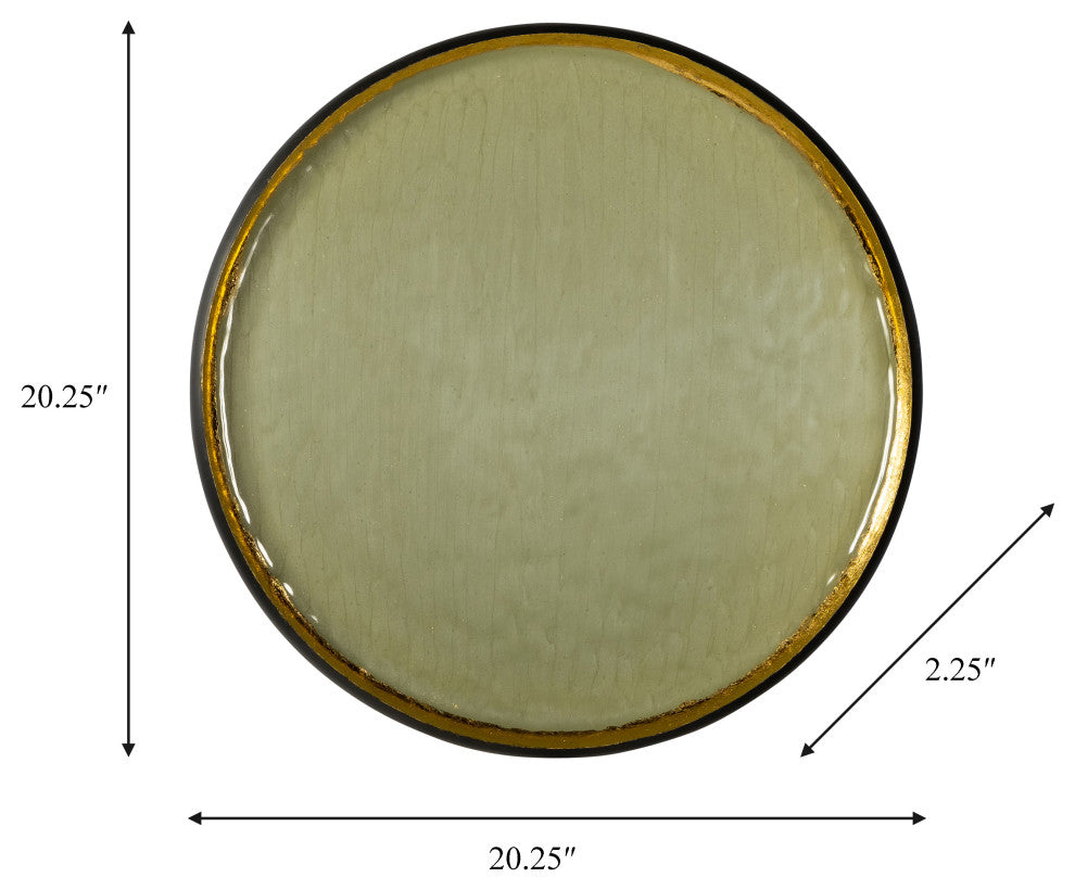 Iron, 20", Circle Wall Deco, Green