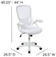 High Back Mesh Swivel Office Chair With Flip-up Arms, White