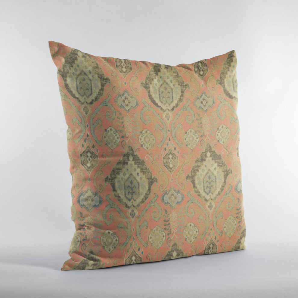 Terracotta Romero Woven Luxury Throw Pillow, Double sided 24"x24"