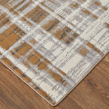 Takara Modern Abstract, Blue/Orange/Gray, 3'10"x6' Accent Rug