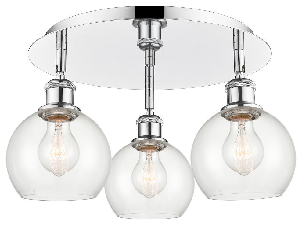 Innovations Athens 3 17.75" Flush Mount Polished Chrome