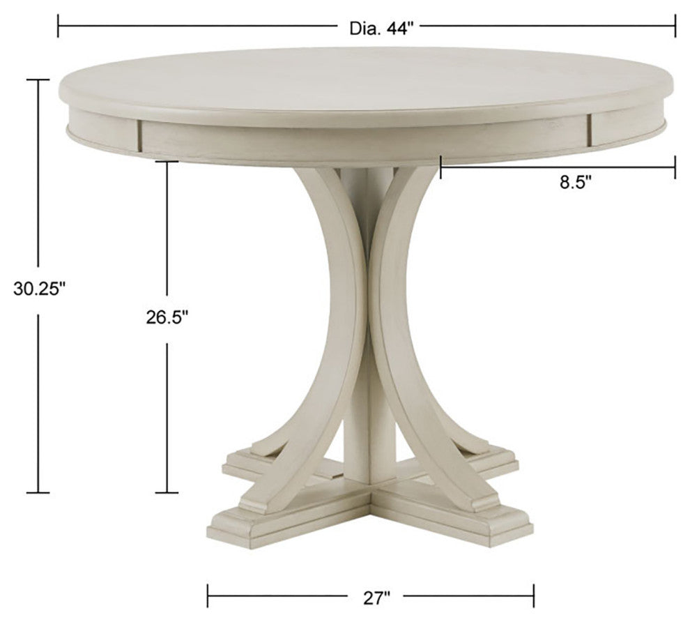 Madison Park Signature Helena Winged Dining Side Chair, Cream, Dining Table