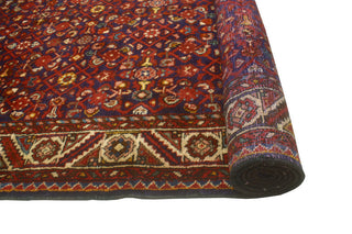 Fine Vintage Distressed Meyramgu Navy/Red Runner, 3'8 x 10'1