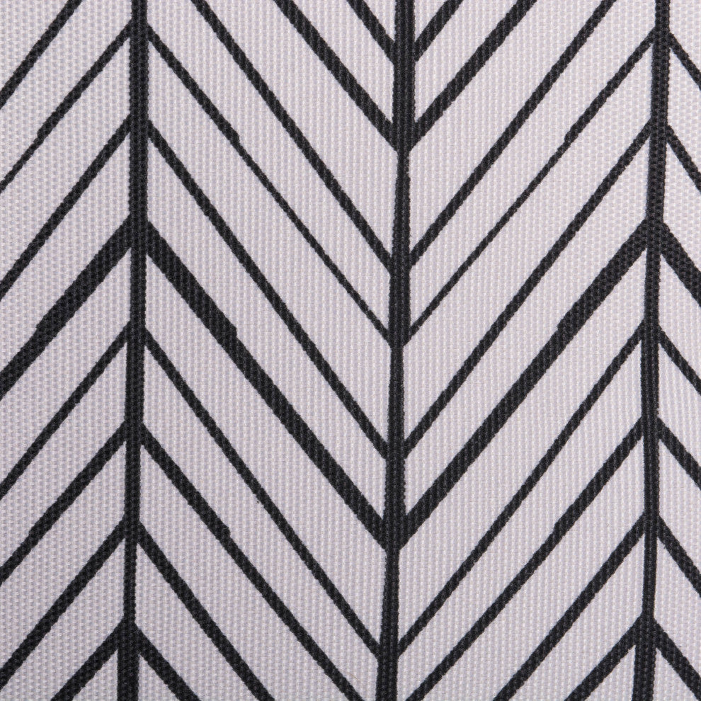 Polyester Bin Herringbone Off White Rectangle Medium 16"x10"x12"