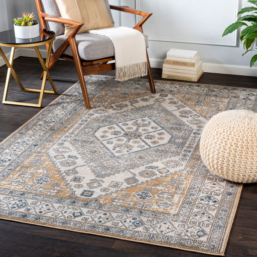 Surya Seattle STA-2310 5'3"x7'3" Rug, Khaki/White/Denim/Medium Gray/Light Gray