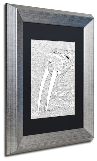 Hello Angel 'Animals 21' Art, Silver Frame, 14"x11", Black Matte