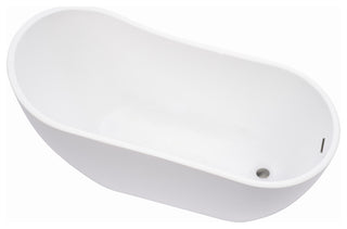 Freestanding Acrylic Bathtub, White/Brushed Nickel