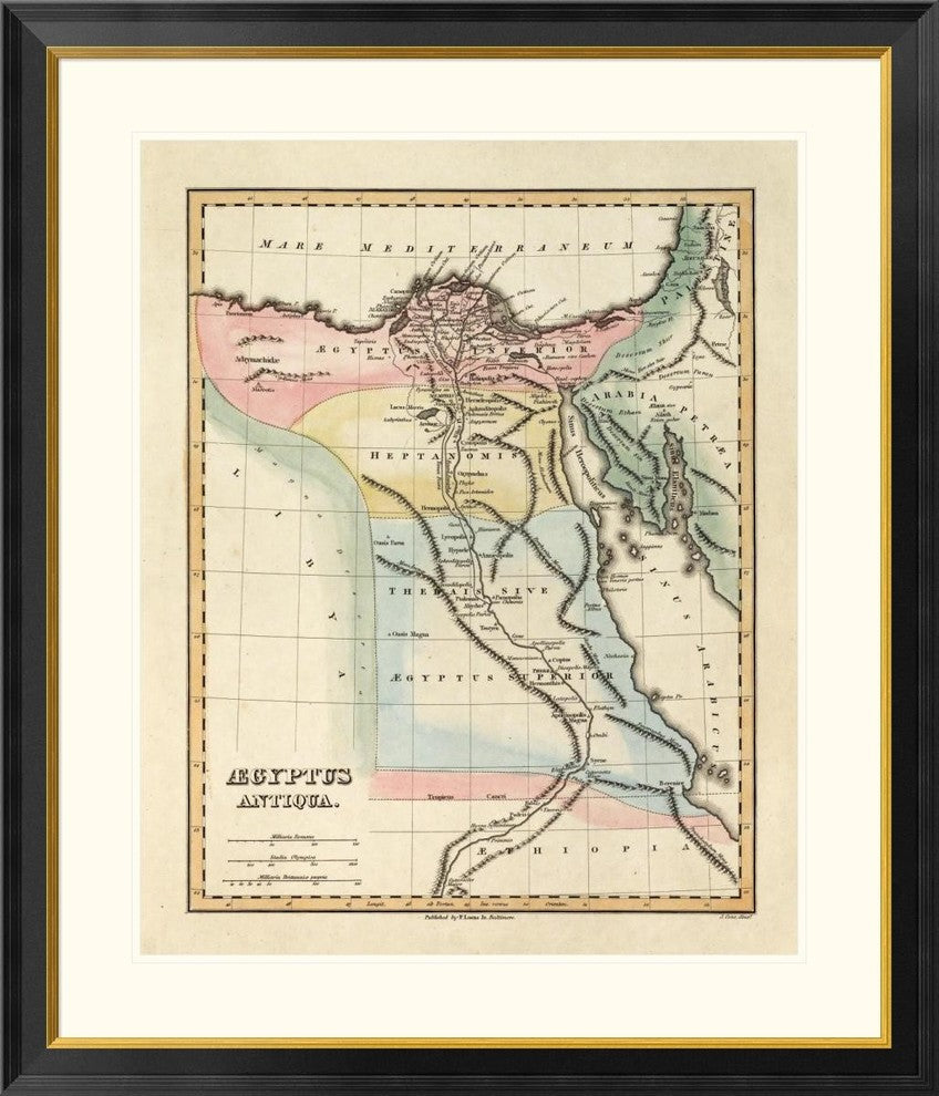 "Aegyptus Antiqua, 1823" Framed Digital Print by Fielding Lucas, 34x40"