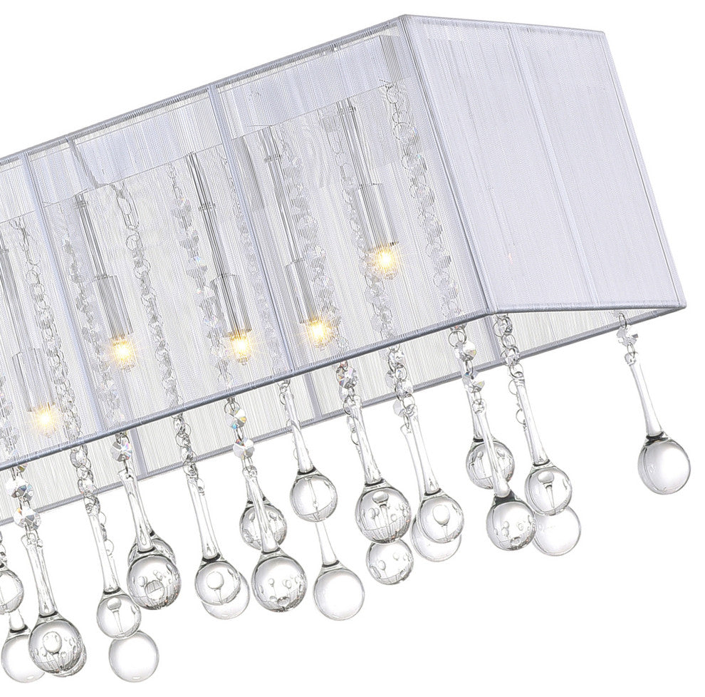 Water Drop 17 Light Drum Shade Chandelier With Chrome Finish
