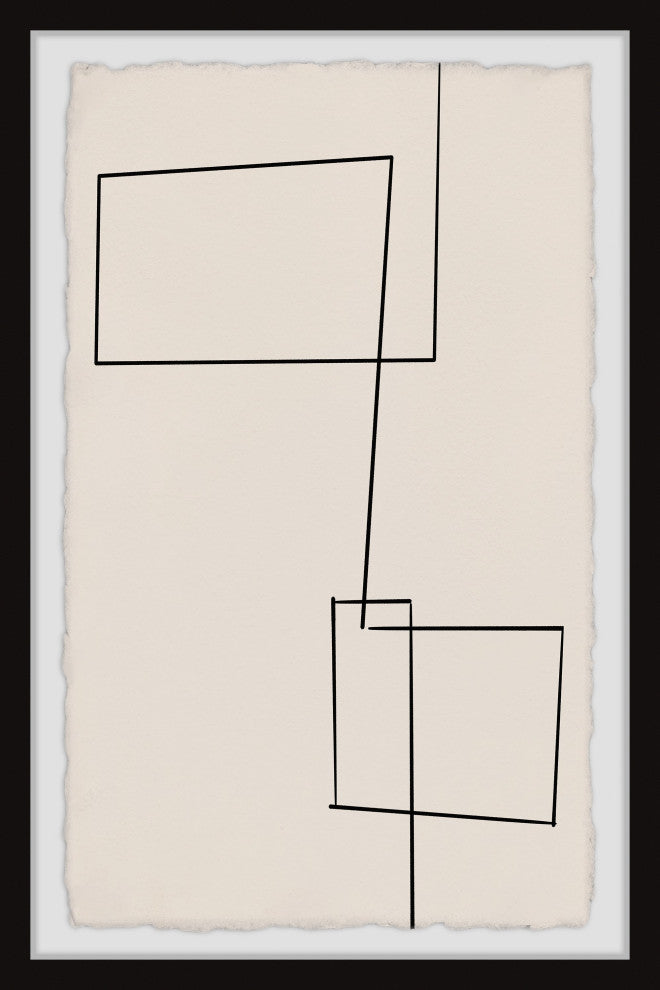 "Flowing Box Lines" Framed Painting Print, 12x18