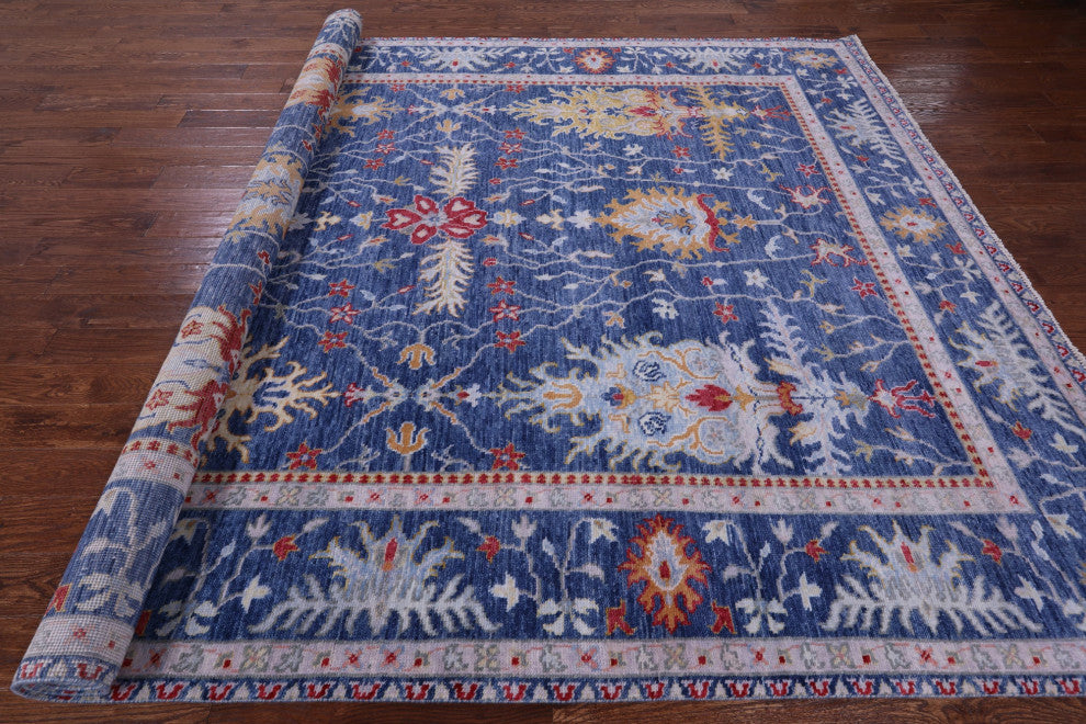 8' 10" X 11' 11" Handmade Turkish Oushak Wool Rug - Q13373