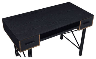 2 Drawers Computer Desk, Black Finish