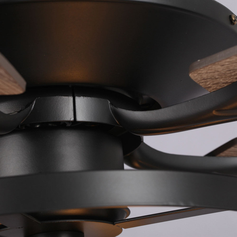 52 in Modern Ceiling Fan with Remote Control in Matte Black