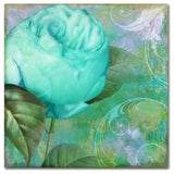 Color Bakery 'Aqua Rose I' Canvas Art, 24"x24"