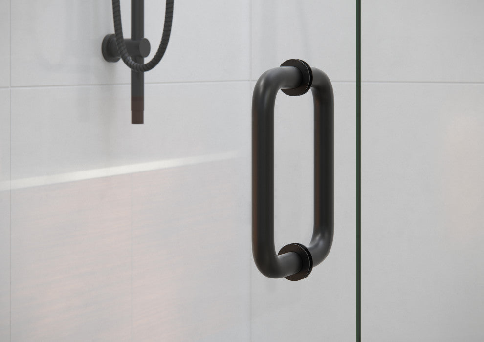 45"Wx78"H Frameless 3 Panel Inline Shower Door, Matte Black