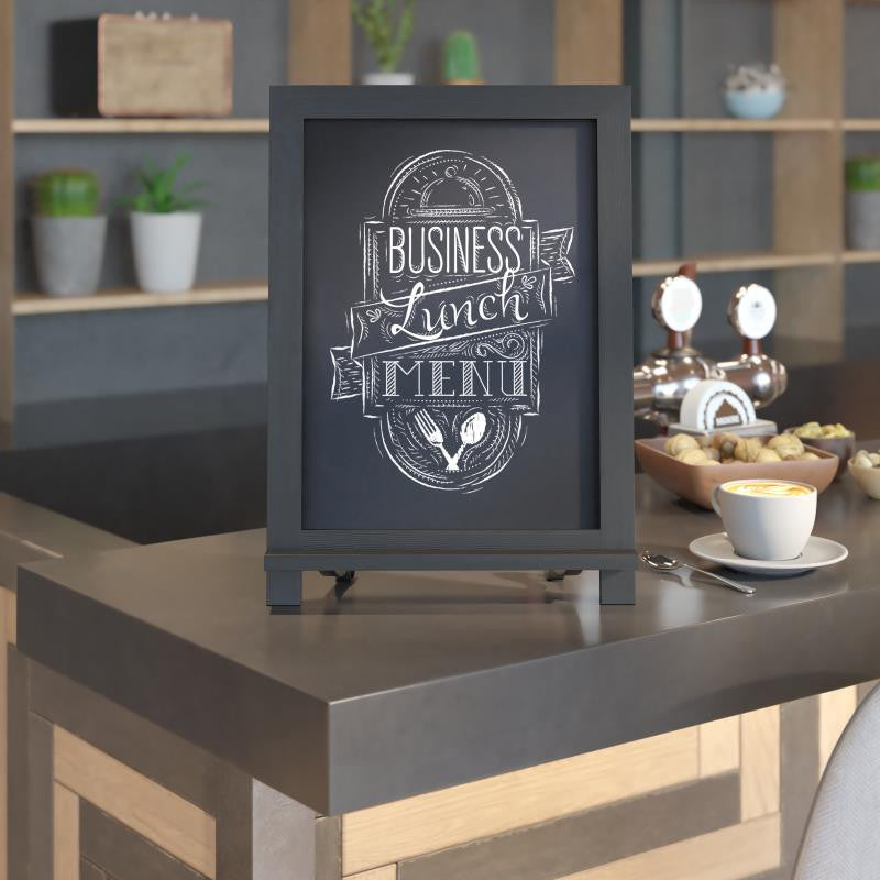 Canterbury Magnetic Chalkboard WithMetal Scrolled Legs, Hang or Countertop Board, 12" X 17" - Black