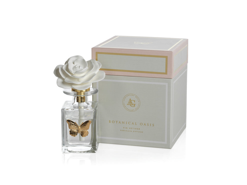 Botanical Oasis Fig Vetiver Porcelain Diffuser, Butterfly