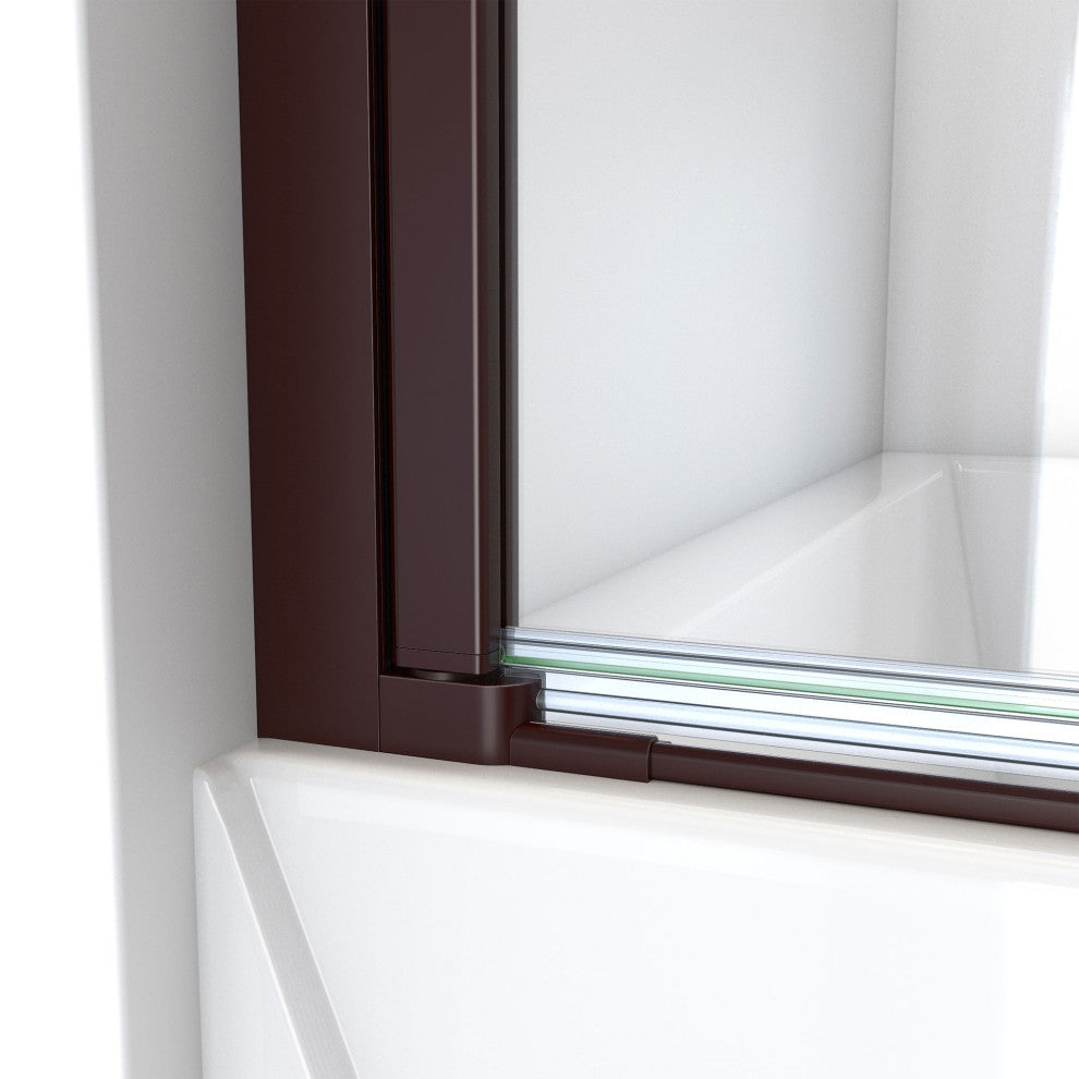 DreamLine Aqua-Q Swing 34x58 Frameless Tub Door, Oil Rubbed Bronze