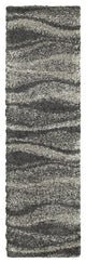 Hartley Shadow Waves Gray and Charcoal Area Rug, 2'3"x7'6"