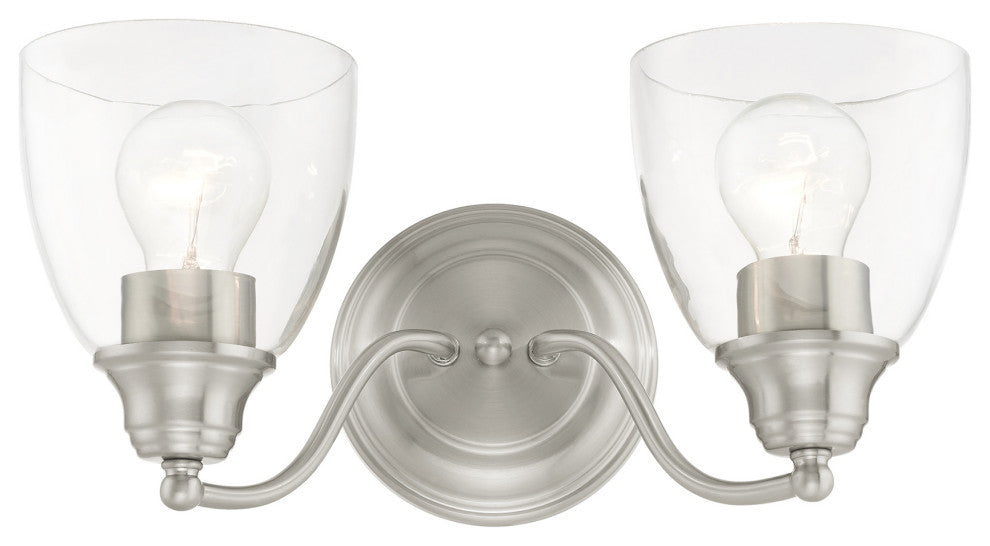 Brushed Nickel Transitional, Colonial, Vanity Sconce