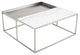 Corbett Square Coffee Table, Stainless Steel Coffee Table, Modern White Marble