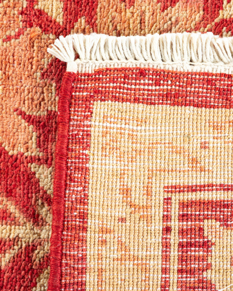 Eclectic, One-of-a-Kind Hand-Knotted Runner Red, 6'0"x15'10"