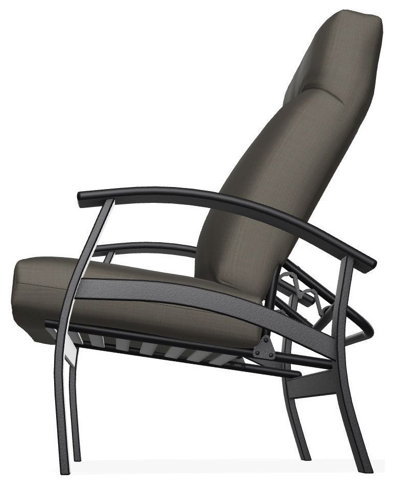 Belle Isle Cushion Outdoor Adjustable Back Chair, Stone Linen/Black