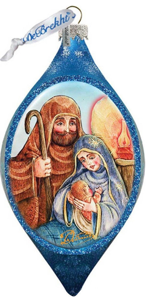 Hand Painted Nativity Glass Ornament Drop, No Led