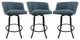Joey Swivel Metal Stools, Set of 3, Topaz, Gray, 34"