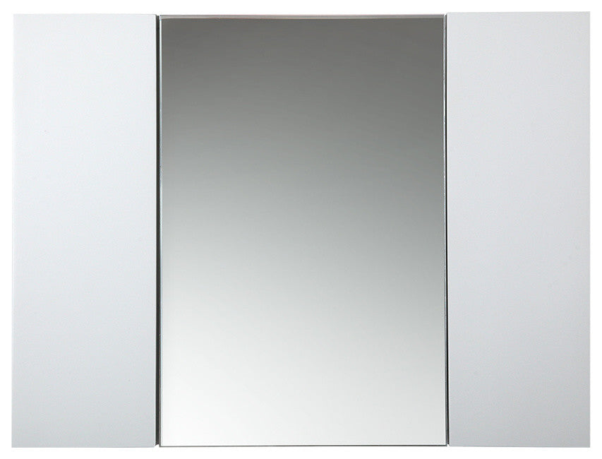 Medicine Cabinet With 3 Doors, White, 32"