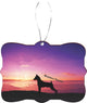 Miniature Pinscher Dog at Sunset Design Rectangle Christmas Tree Ornament