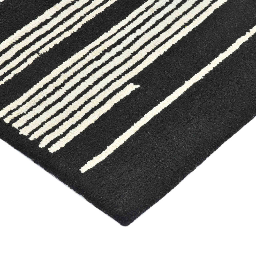 Chicago Umika Area Rug, Ebony, 5' x 8', Geometric