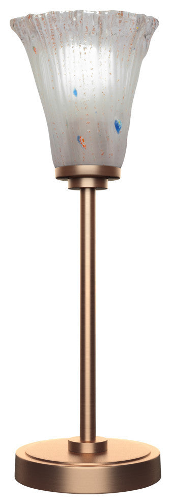 Luna 1-Light Table Lamp, New Age Brass/Fluted Frosted Crystal