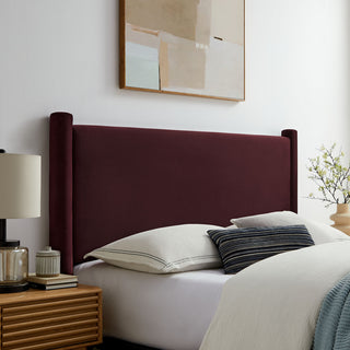 Rael Performance Velvet Full Headboard, Mulberry
