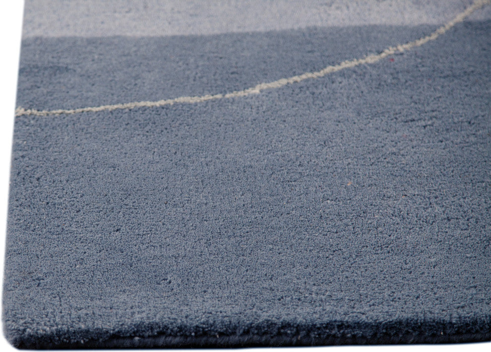 Hand Tufted Aqua Wool Area Rug