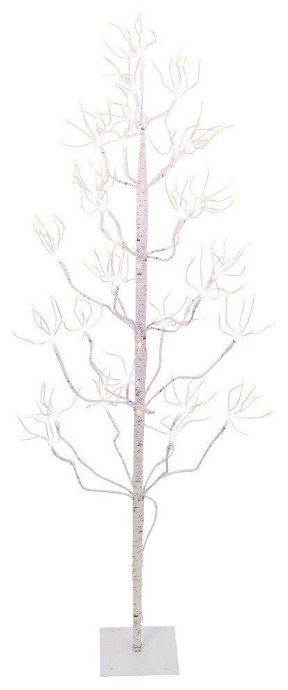 4' Electric Birch Tree Warm White and Cool White LED Lights, Outdoor Adapter