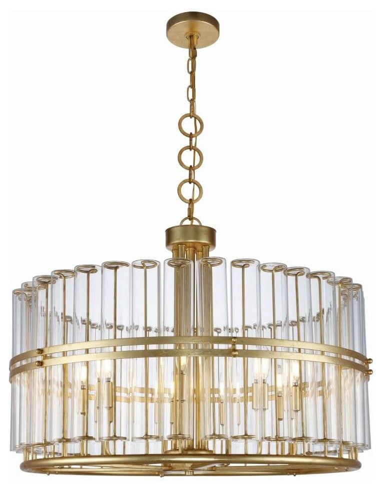 Elegant Lighting Piper Collection Chandelier, Antique Gold Leaf