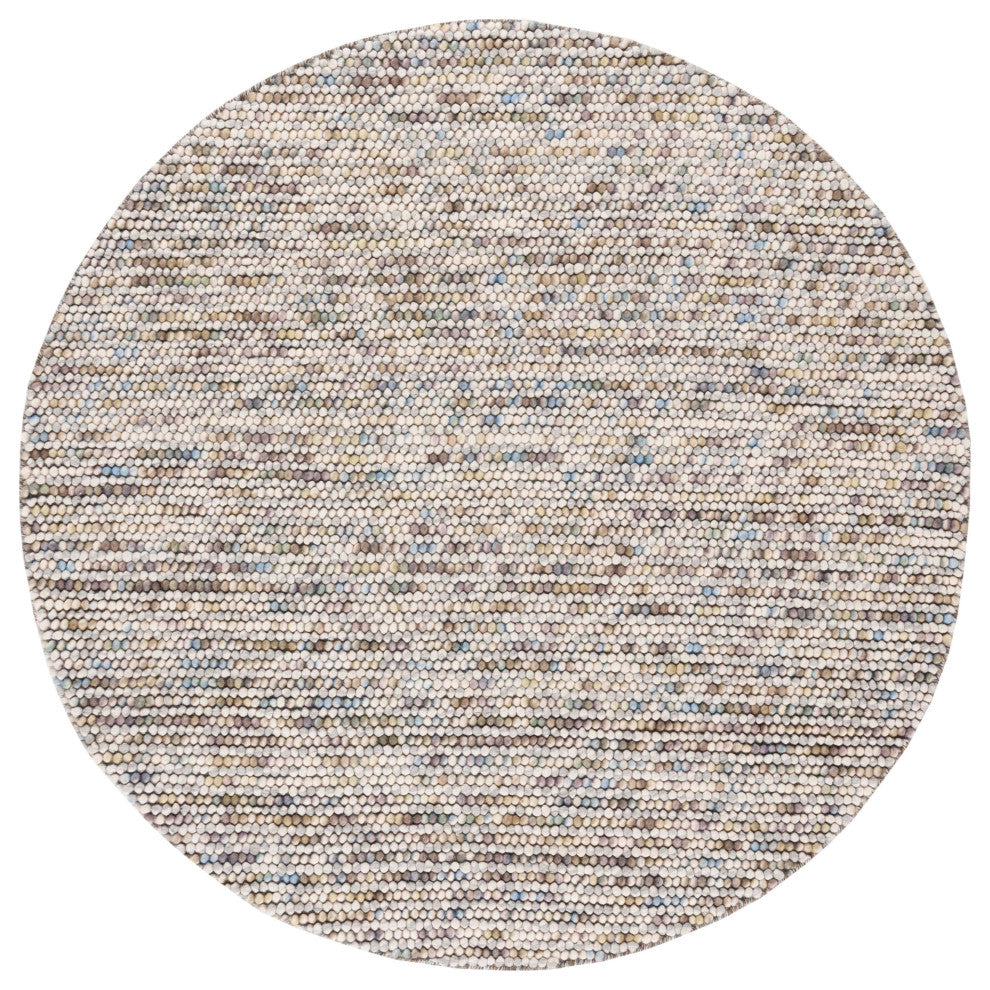 Safavieh Couture Natura Collection NAT620 Rug, Ivory/Multi, 6'x6' Round
