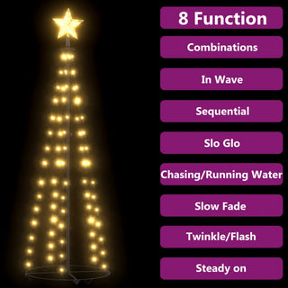 vidaXL Christmas Cone Tree Artificial Christmas Tree with LEDs Warm White