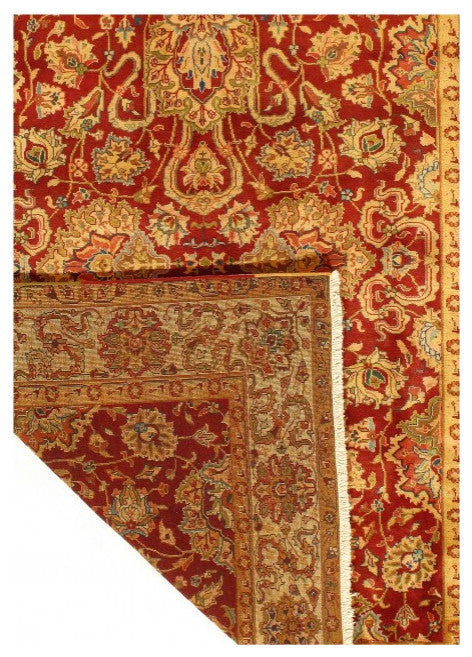 Red Color Fine Hand Knotted Agra Rug 5'11''x6'11''