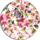 Butterflies With Seamless Floral Pattern, Floral Round Artwork, 36"