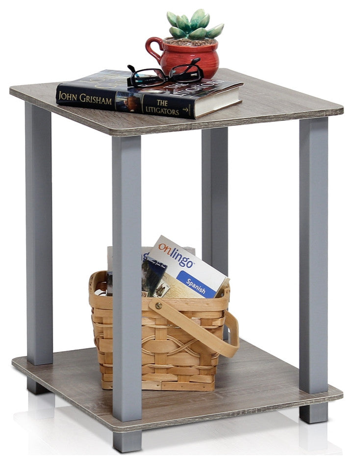 Simplistic End Table, Set of Two, French Oak Grey