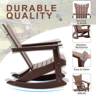 Outdoor Adirondack Rocking Chair, Brown